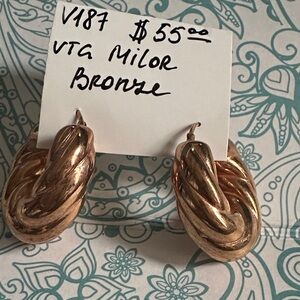 Milor Bronze Twisted Hoop Earrings
